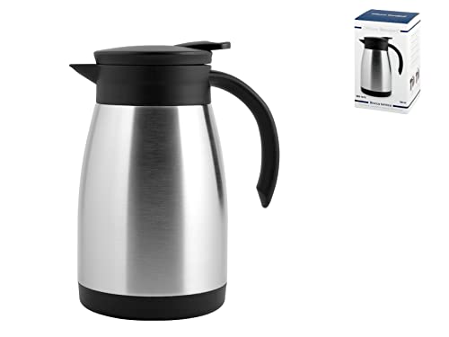 Officine Standard 602680 Isolierkanne, Edelstahl mit schwarzem Griff, 0,75 l, 18/10 Cover