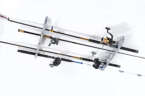 Old Cedar Outfitters Distressed Finish Ceiling Rack. Accomodates Up to 7 Rods or Combos. Oversized to Handle Most Salt Water Rods.