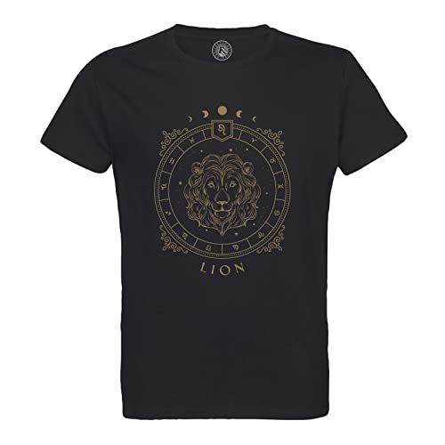 T-shirt homme lion astrologie zodiaque en coton bio col rond motif tarot des astres