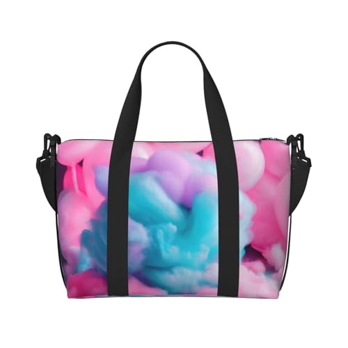 Sac de voyage en coton rose bonbon polyvalent pour hommes et femmes