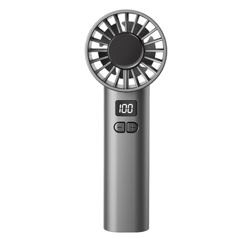 Handfläkt, uppladdningsbar, personlig kylning, bärbar handfläkt, tyst uppladdningsbar luftkylare med digital display, batteridriven för skrivbord och resor