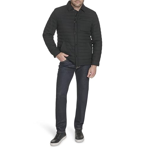 Tommy Hilfiger Gesteppte Herren-Shacket aus Wollmischgewebe, Schwarz, XXL – Ansicht 7