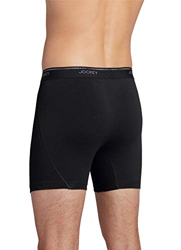Jockey Men's Underwear MaxStretch 6" Boxer Brief - 3 Pack, Black, XL - Thumbnail 3