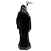 VILLAGE GIFT IMPORTERS Nuestra Señora de la Santa Muerte | Our Lady of a Holy Death | Skeleton Statue Robed in Black and Holding a Globe and Scythe with a Brown Owl at Her Feet | Home Décor