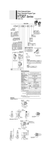Électrovanne à 3 voies à commande directe VO307 SMC type à clapet
