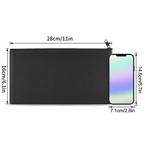 Money Bags With Zipper,Cash Bag, Check Wallet, Cosmetics,Bank Bag,11x6.1 inch Money Pouch,2 Pieces4