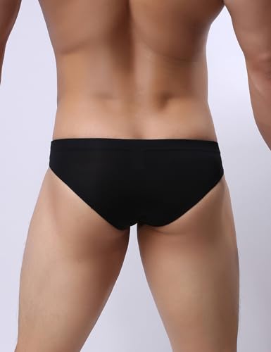 ohyeahlady Mens Sexy Underwear Briefs G-String Pouch Ice Silk Open Front Underwear Lingerie for Mens Comfortable Briefs2