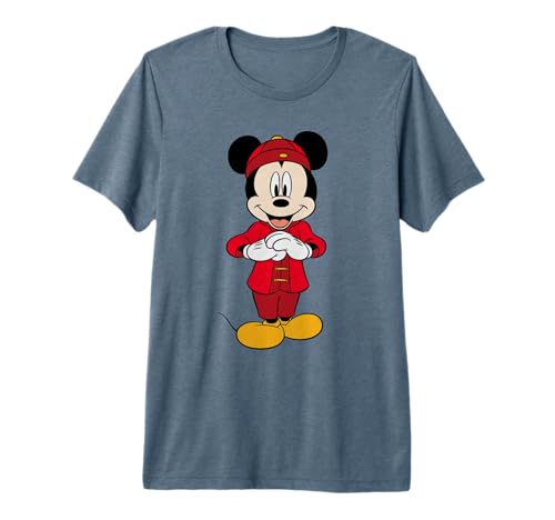 T-shirt Mickey Disney haut de gamme en coton doux édition Lunar New Year