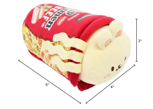 Anirollz 6&#8243; Official Stuffed Animal Plush Nissin Cup Noodle + Top Ramen |Soft, Squishy, Warm, Cute, Comfort, Safe| Pillow with Puppy Kitty Bunny &#8211; Birthday Deco Graduation Gift &#8211; Top Bunniroll