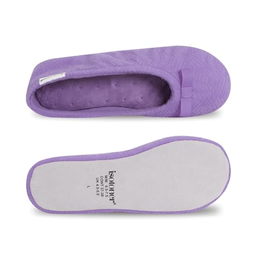 Image of isotoner Women's Diamond Microterry Ballerina Slippers