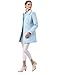 Allegra K Women's Peter Pan Collar Double Breasted Winter Long Trench Pea Coat Large Blue
