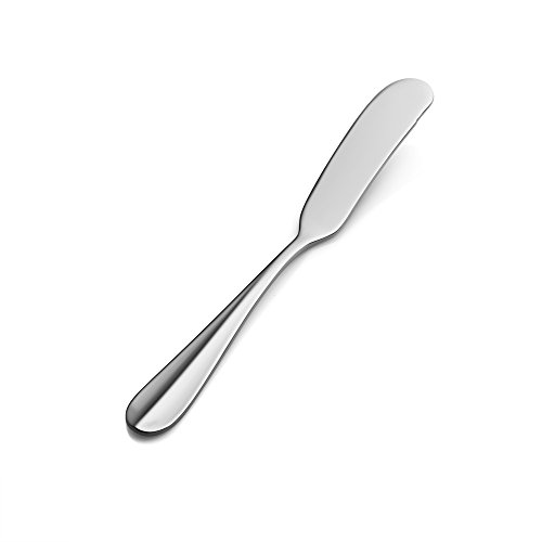 Bon Chef S113 Stainless Steel 18/8 Monroe Flat Handle Butter Spreader, 6-39/64
