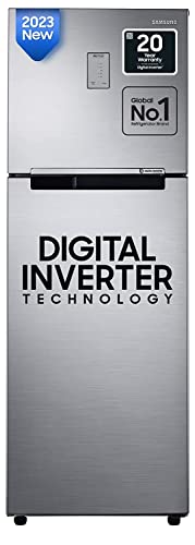 Samsung 256 L 2 Star Digital Inverter with Display Frost Free Double Door Refrigerator (RT30C3442S9/HL, Silver, Refined Inox, 2023)