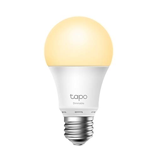 TP-Link Tapo Smart Bulb, Smart WiFi LED Light, E27, 8.7W, Works with Amazon Alexa(Echo and Echo Dot), Google Home, Dimmable Soft Warm White, No Hub Required (Tapo L510E) [Energy Class F]