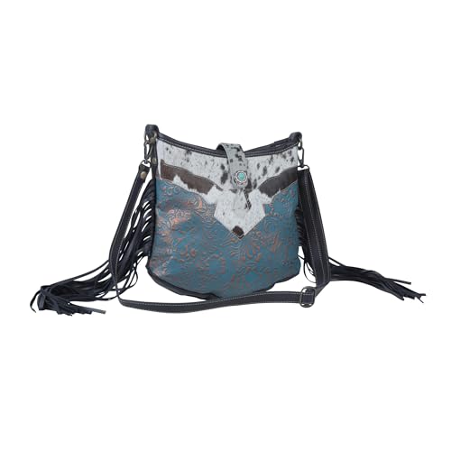 Western Leather Shoulder Bag for Women - Upcycled Crossbody Bag with Tassel2