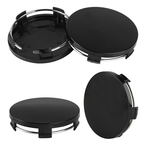 4 Stück Nabendeckel 60mm, Radnabendeckel, Universal Radnabenkappen, Felgenkappen - Radkappen, ABS Schwarz Nabenkappen Kompatibel mit VW Audi Radnabenabdeckung, Auto Zubehör(OD 60mm ID 56mm)