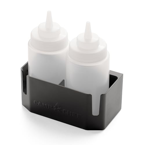 Camp Chef Bottle Caddy - Flat-Top Griddle Accessories Includes 2 Squeeze Bottles and Magnetic Bottle Holder