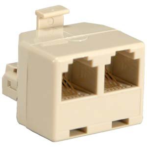 InstallerParts RJ11 Modular T Adapter 1M/2F Ivory Color