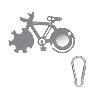 Bicycle 10-in-1 Multitool Card, Everyday Carry Pocket Tool, Multitool Mini Portable Tool, Outdoor Backpack Keychain Pe) ndant with Screwdriver/Corkscrew (Grey)