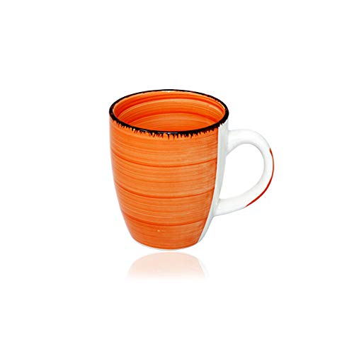 DRULINE 6er Set Kaffeetasse Kaffee Tee Milch Kakao Keramik Becher Tassen Pott Premium Porzellan Uni bunt Modernes Design ca. 350 ml in tollen Farben für Ihr liebstes Heißgetränk für Kaffee, Cappuccino und Latte Macchiato Bunt 45544 Tasse Geschenk für Arbeitskollegen Kollegin - Bürotasse Trinkbecher Becherset Mehrfarbig Kaffeebecher Teetassen Bunte Serie,(Ø x H)ca. 8,5 x 10 cm
