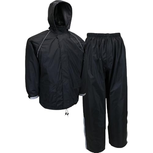 Xl Blk Nylon Rain suit