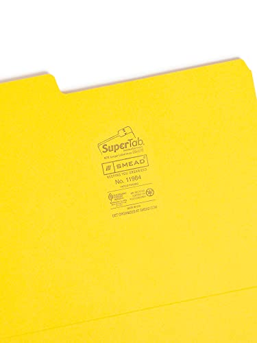 Smead Supertab File Folder, Oversized 1/3-Cut Tab, Letter Size, Yellow, 100 Per Box (11984) #TOP2