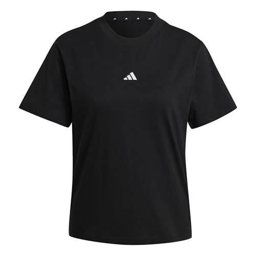 Adidas Women's Essentials SMALL Logo Cotton T-Shirt, Black/White, XXL
