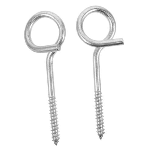 Hemobllo 2 Piezas Gancho para Columpio Ganchos Largos para Colgar Ganchos De Columpio De Servicio Pesado Ganchos De Techo para Colgar Perchas De Luz De Navidad Ojales Plata Acero