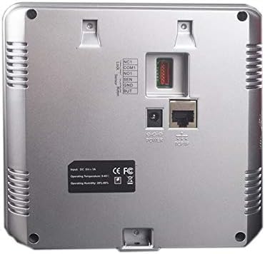 തിരികെ view of the ZKTeco MB20-VL Multi-Biometric Terminal showing power, network, and other ports