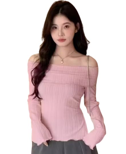 Jattitude DreamsWomen’s Off Shoulder Slim Fit Top – Stylish Long Sleeve Polyester Preppy Top for Party & Casual Wear-picture-35