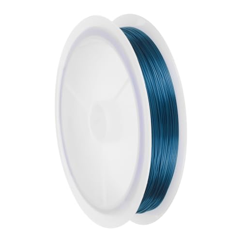 MECCANIXITY Fil Cuivre 24 Gauge pour Bijoux Bleu Clair 197 pi