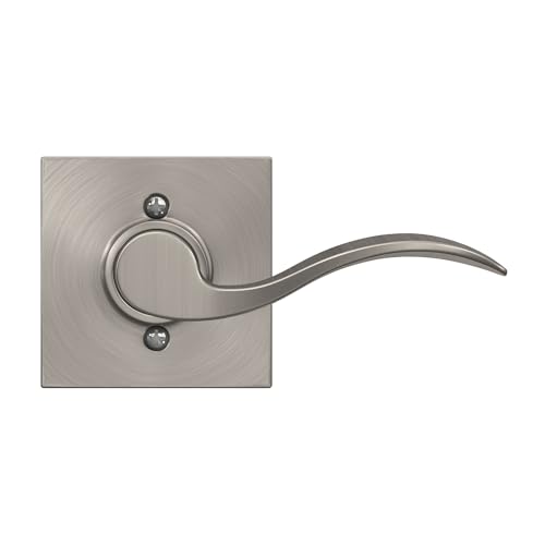 Image of Schlage Accent Lever with Collins Trim Non-Turning Lock in Satin Nickel - Right Handed - F170 ACC 619 COL RH
