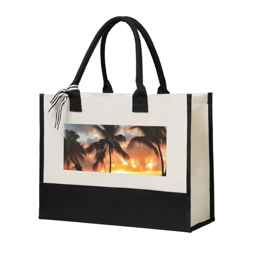 Sac fourre-tout en toile écoresponsable imprimé évasion bohème