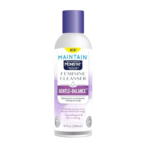 Monistat Gentle-Balance Feminine Cleanser for Women Feminine Wash with Lactic Acid and Oatmeal Extract Fragrance-Free pH Balanced 10 Fl Oz