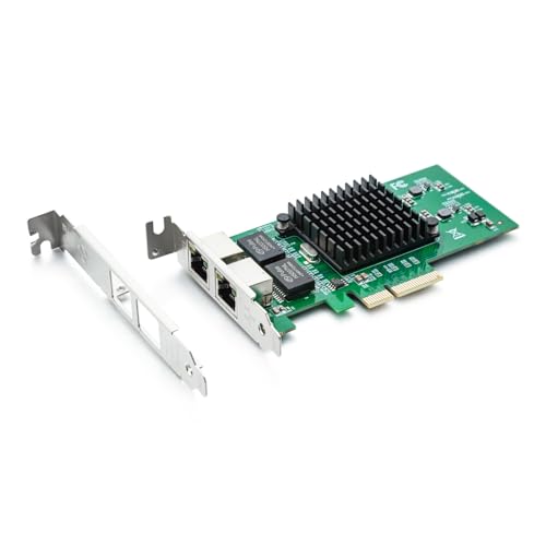 Adaptador de Red Gigabit Ethernet de 10/100/1000 Mbps (Nic) con Chip Intel 82576, Tarjeta de Red Ethernet PCI Express | Puertos de Cobre Dobles RJ45 | PCI Express 2.0 X4 | Compare to Intel E1G42ET