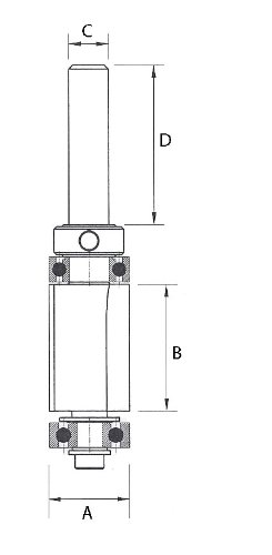 ENT 13465 Afkantfrees, Hardmetaal, Schachtdoormeter (S) 12 mm