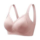 Reggiseno da donna senza ferretto, sexy Comfy Reggiseni per correggere la postura comfort, design ergonomico, top traspirante, con forte sostegno per anziani e grandi seni paffuti, Colore: rosa., L