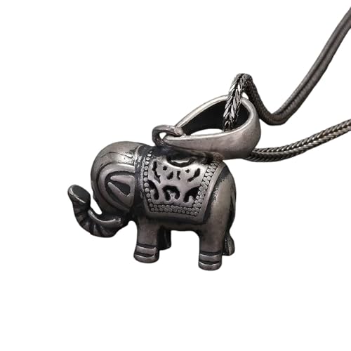 Collier pendentif éléphant punk rétro et chaîne Y2K vintage unisexe