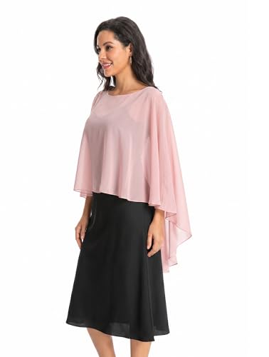 Image of Baoqiya Chiffon Capes Sheer Capelets Long Cape Poncho For Women Plus Size