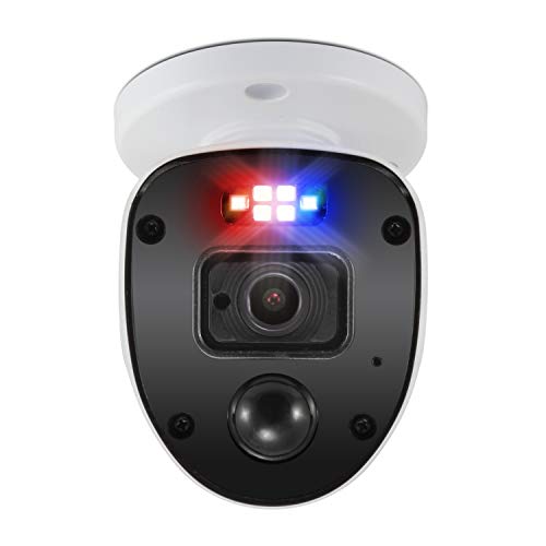Image of Swann Security outdoor 1080p Full HD Flashing Lights Bullet Analogue CCTV Camera - 2 Pack, White, Motion Only