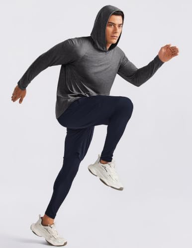 PINSPARK Men's Lightweight Workout Hoodie Sweatshirt, Dark Gray, S - image 2