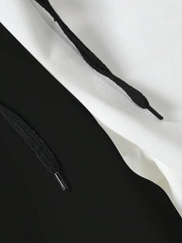 WDIRARA Men's Cartoon Letter Graphic Sweatpants Color Block Drawstring Waist Jogger Pants with Pockets4