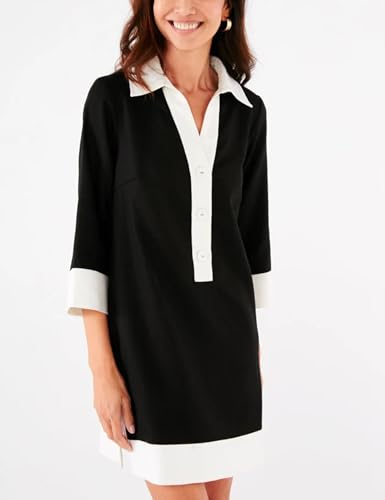 Omoone Swimsuit Coverup for Women Color Block Summer Beach Dresses V Neck Mini Linen Dress Shirts with Pockets3