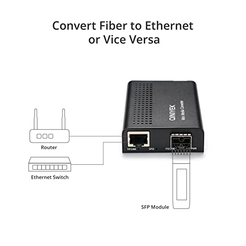 Image of 10Gbe SFP+ Media Converter, 10Gigabit Ethernet Fiber to 10G Copper UTP Ethernet Media Converter with 1x 100M /1G /2.5G /5G /10GBase-T RJ45 to 1x 10GBase-X SFP+ Slot