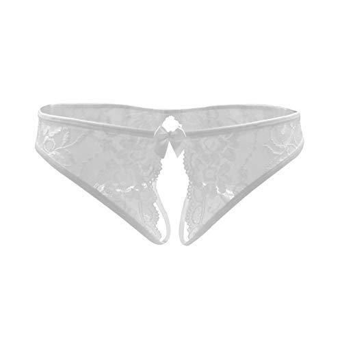Lingerie crotchless de luxe NERB et culottes en dentelle fine blanche XL
