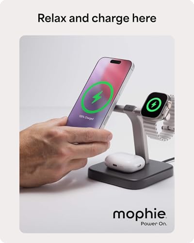 Mophie 3-in-1 Wireless Charging Stand – MagSafe iPhone, Apple Watch & AirPods, 15W — view 10