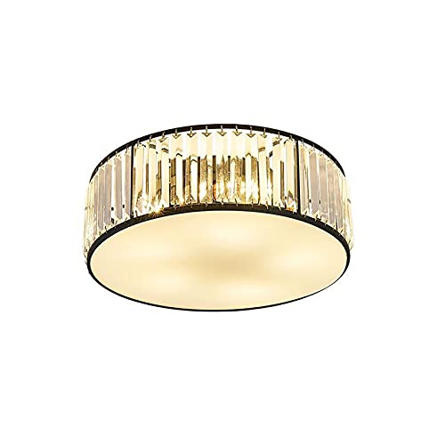 Plafonnier cristal LED fin contre les pièces sombres - Luminaire noir 50x15cm moderne