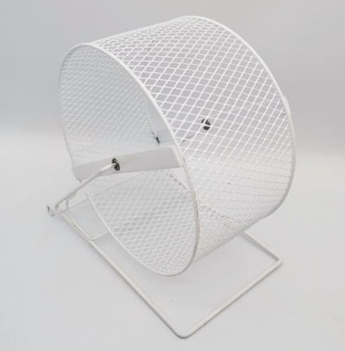 ハムスター回し車 サイレントムーンライトホイール フラット走りやすい置き型 ペットトレッドミルランニングエクササイズ玩具 デグーハリネズミチンチラ対応 (ホワイト,26cm)