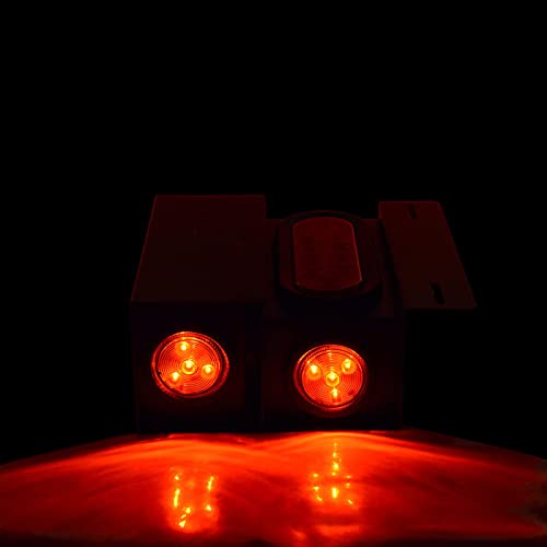 Mcresoar 2Pcs Steel Trailer Light Boxes Housing Kit 6Inch Oval Led Trailer Tail Lights Red 2 Inch Round Red Led Side Marker Lights Grommet Plugs Wire Connectors #TOP4