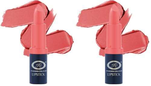 Image of FASHION COLOUR Fabulous Satin Matte | Long Stay Upto 6 Hrs | Waterproof | Smudge Proof and Lipstick for Women | Single Swipe Application | Matte Finish | 4g | Light Coral (Pack of 2)